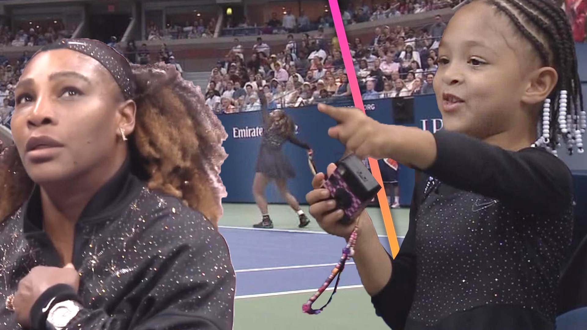 Serena Williams' Daughter Olympia Twins With Mom at U.S. Open