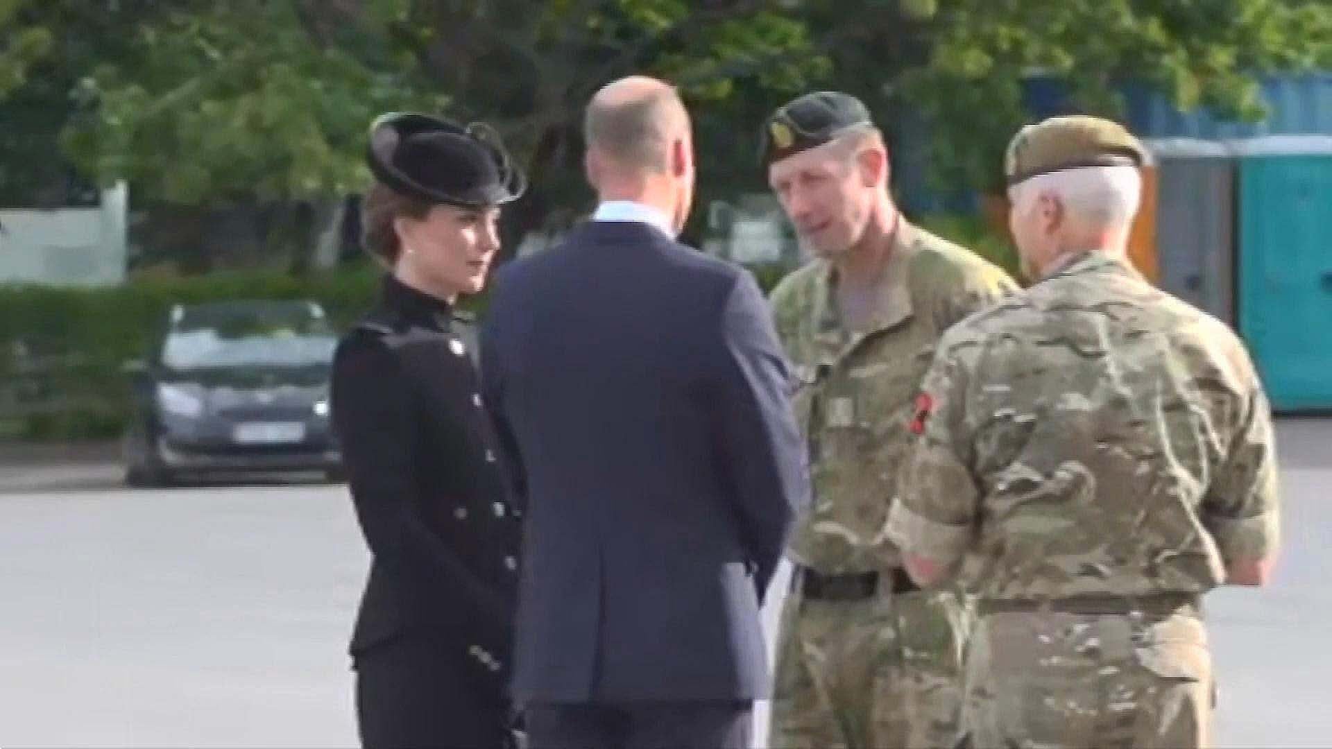Prince William and Kate Middleton Visit Troops Participating in Queen's Funeral