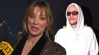 Kaley Cuoco Interrupts Interview to Roast Pete Davidson’s Wardrobe at ‘Meet Cute’ Premiere (Exclusive)