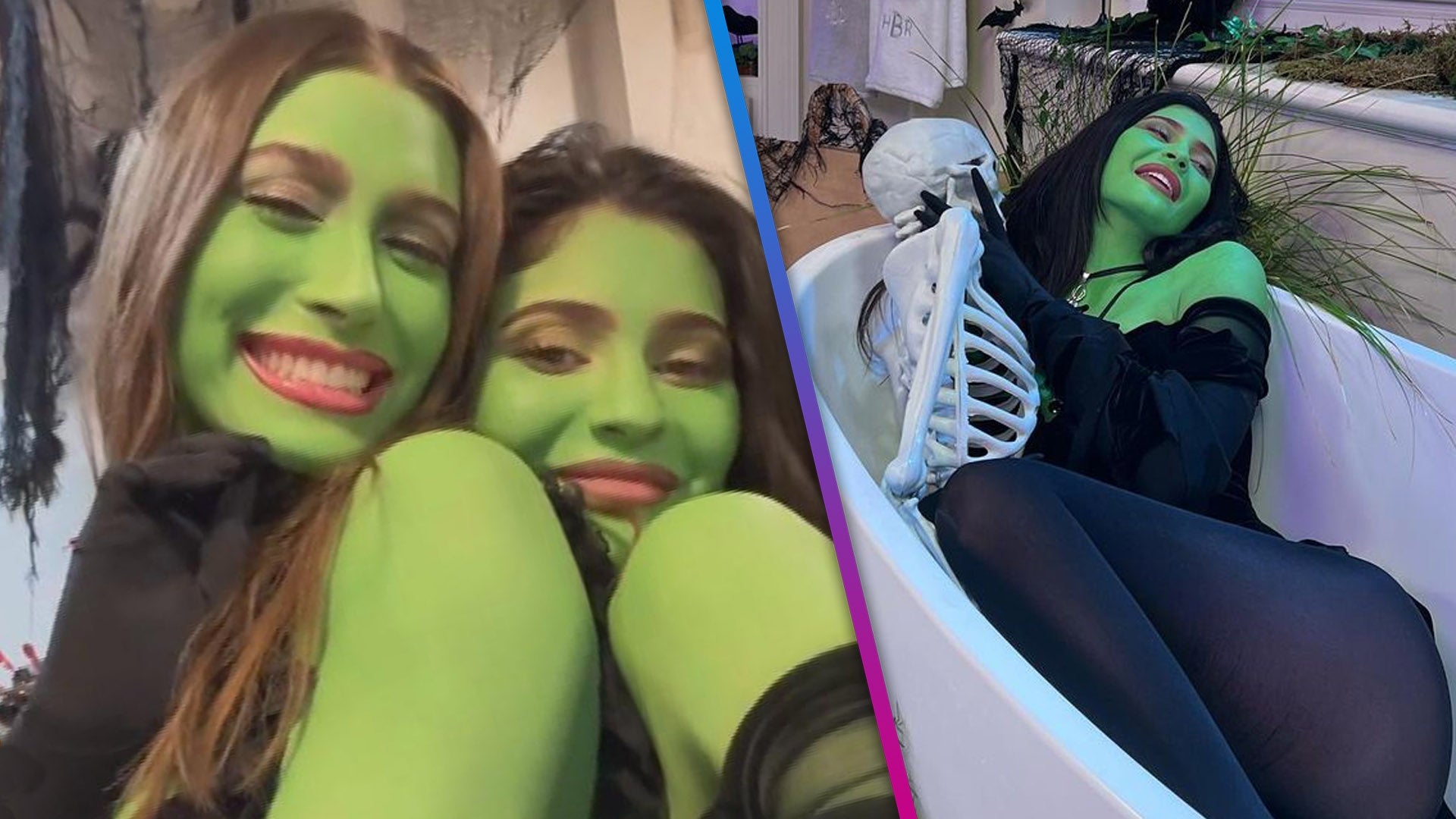 Kylie Jenner and Hailey Bieber Go on Wacky Adventure in Full Green Body  Paint!