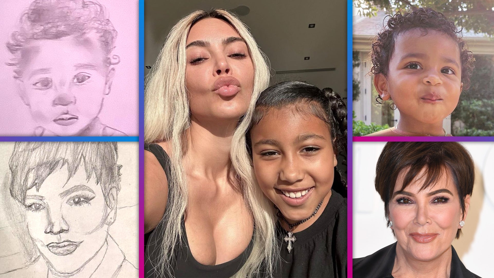 North West Draws Impressive Pencil Sketches of Kris Jenner and Brother Psalm