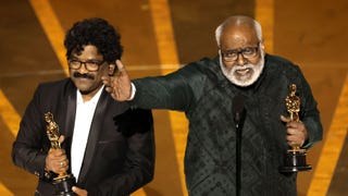'Naatu Naatu' Composer M. M. Keeravani Sings During Oscars Acceptance Speech!