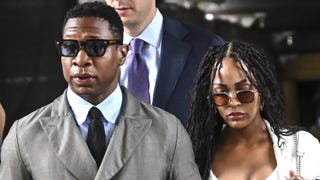 Jonathan Majors Attends Court Hearing With Girlfriend Meagan Good