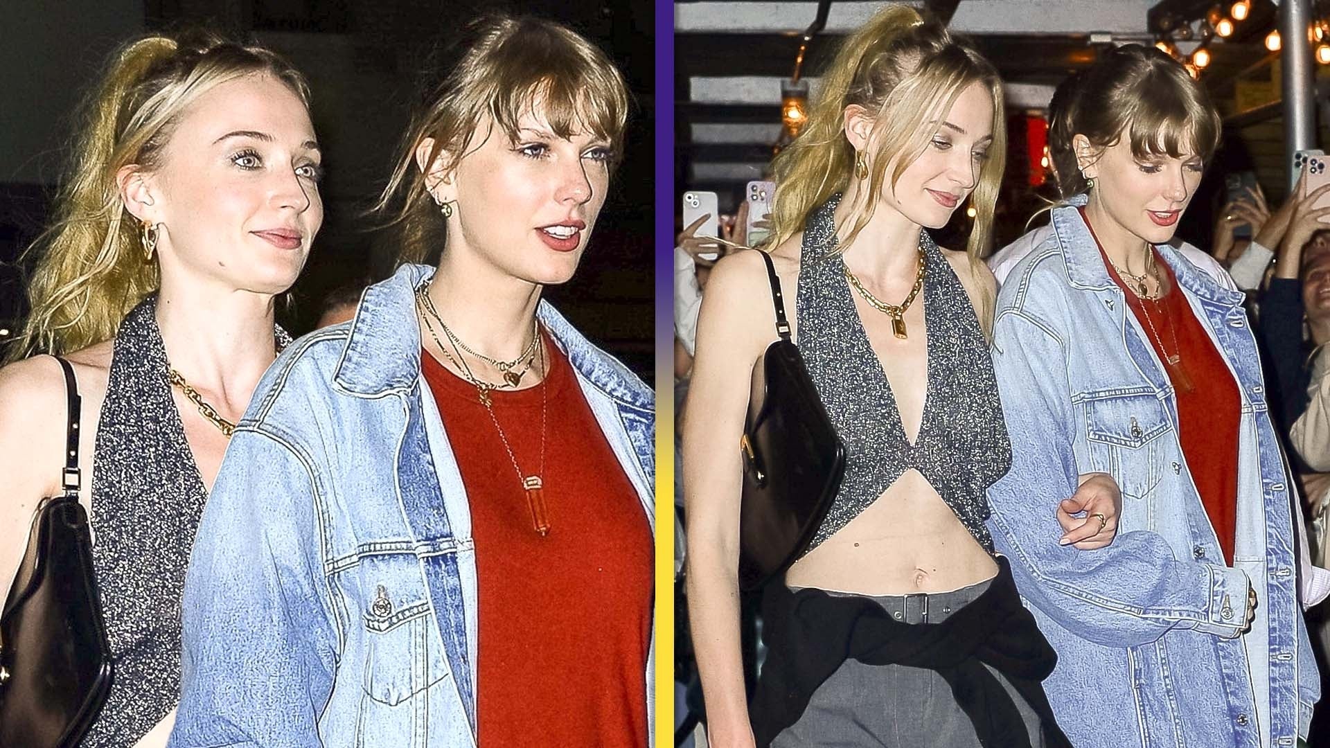 Taylor Swift and Sophie Turner Link Arms During Girls' Night Out 