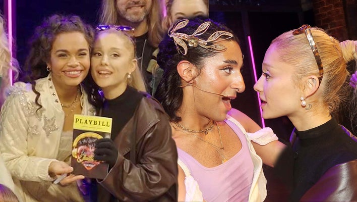 Watch Ariana Grande Fangirl Over Meeting Broadway Cast