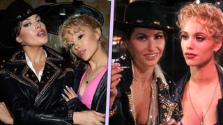 Ariana Grande and Liz Gillies Recreate Iconic 'Showgirls' Scene