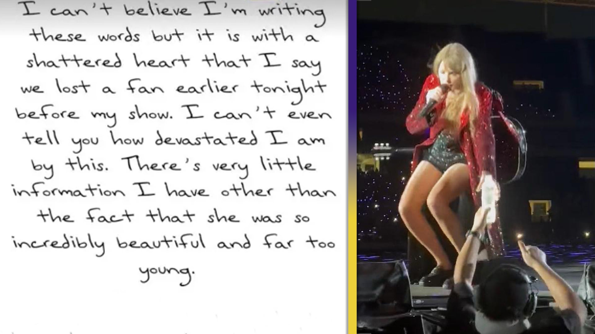 Taylor Swift Speaks Out After Fan Dies Moments Before Attending Eras Tour Show in Brazil 