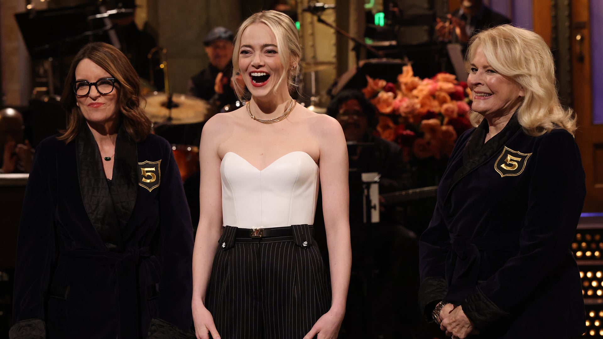 Emma Stone Joins 'SNL' Five-Timers Club With Special Help From Tina Fey and Candice Bergen  