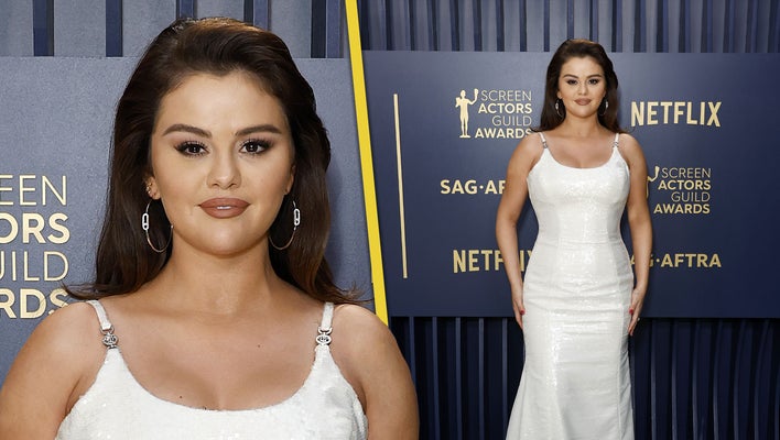 Selena Gomez SHINES in White Sequin Gown at SAG Awards!