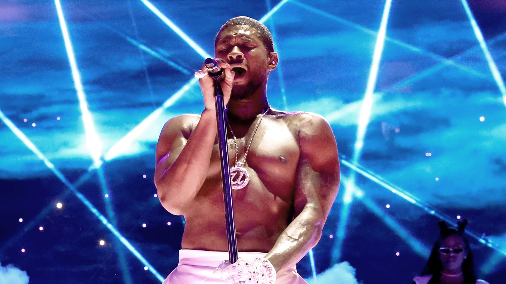 Watch Usher Strip Down During Super Bowl Halftime Show Performance