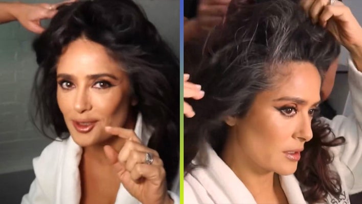 Watch Salma Hayek Proudly Flaunt Gray Hairs and Tutorial for Covering Them!