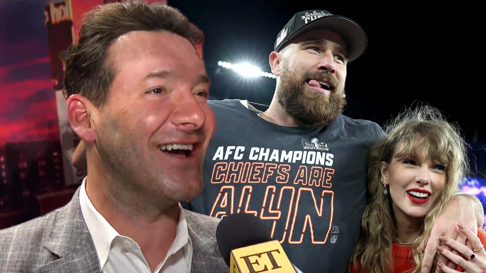 Tony Romo Clarifies Travis Kelce's 'Wife' Taylor Swift Mix-Up (Exclusive)