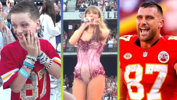 Watch Taylor Swift React to Fans Travis Kelce-Themed Eras Tour Wear