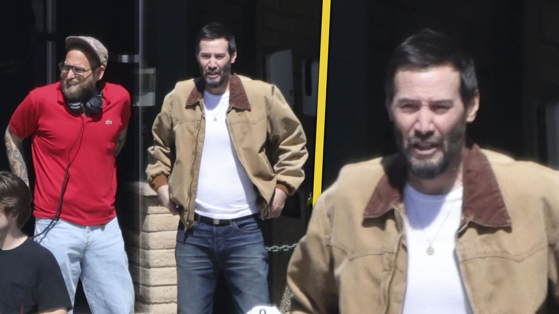 Keanu Reeves Shows Off Drastic Hair Change While Filming With Jonah Hill
