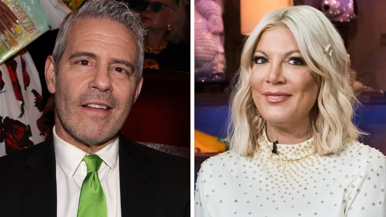Andy Cohen and Tori Spelling