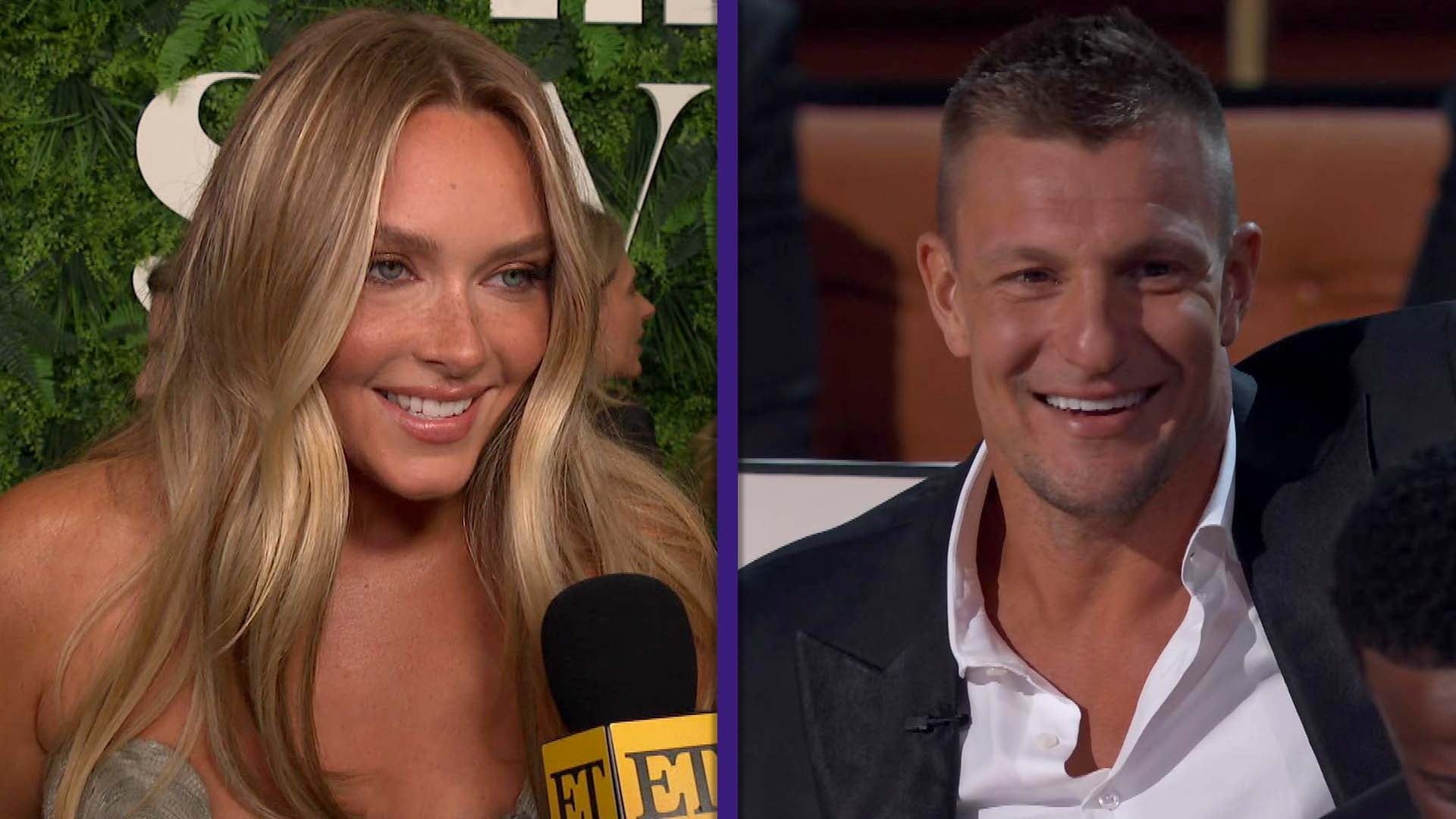 Camille Kostek Reacts to Gronk Getting 'Burned' at Tom Brady Roast (Exclusive)