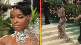 Janelle Monáe Narrowly Avoids Tumble Down Met Gala Steps