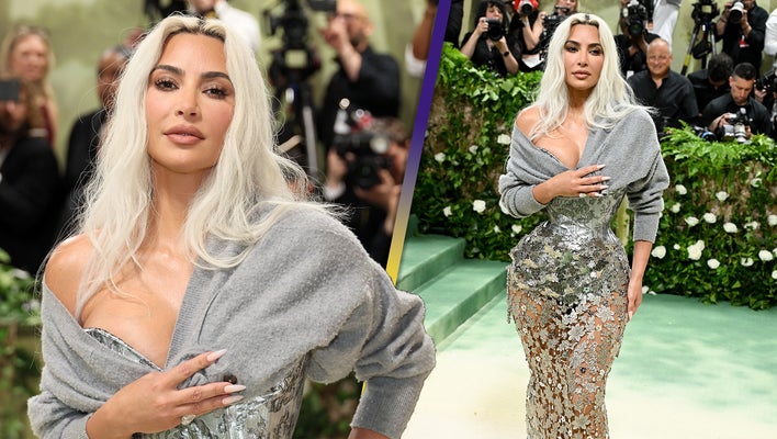 Met Gala 2024:Kim Kardashian Shocks With Silver Cinched Waist 