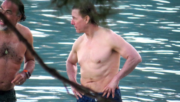 Tom Cruise Goes Shirtless While Sailing in Mallorca