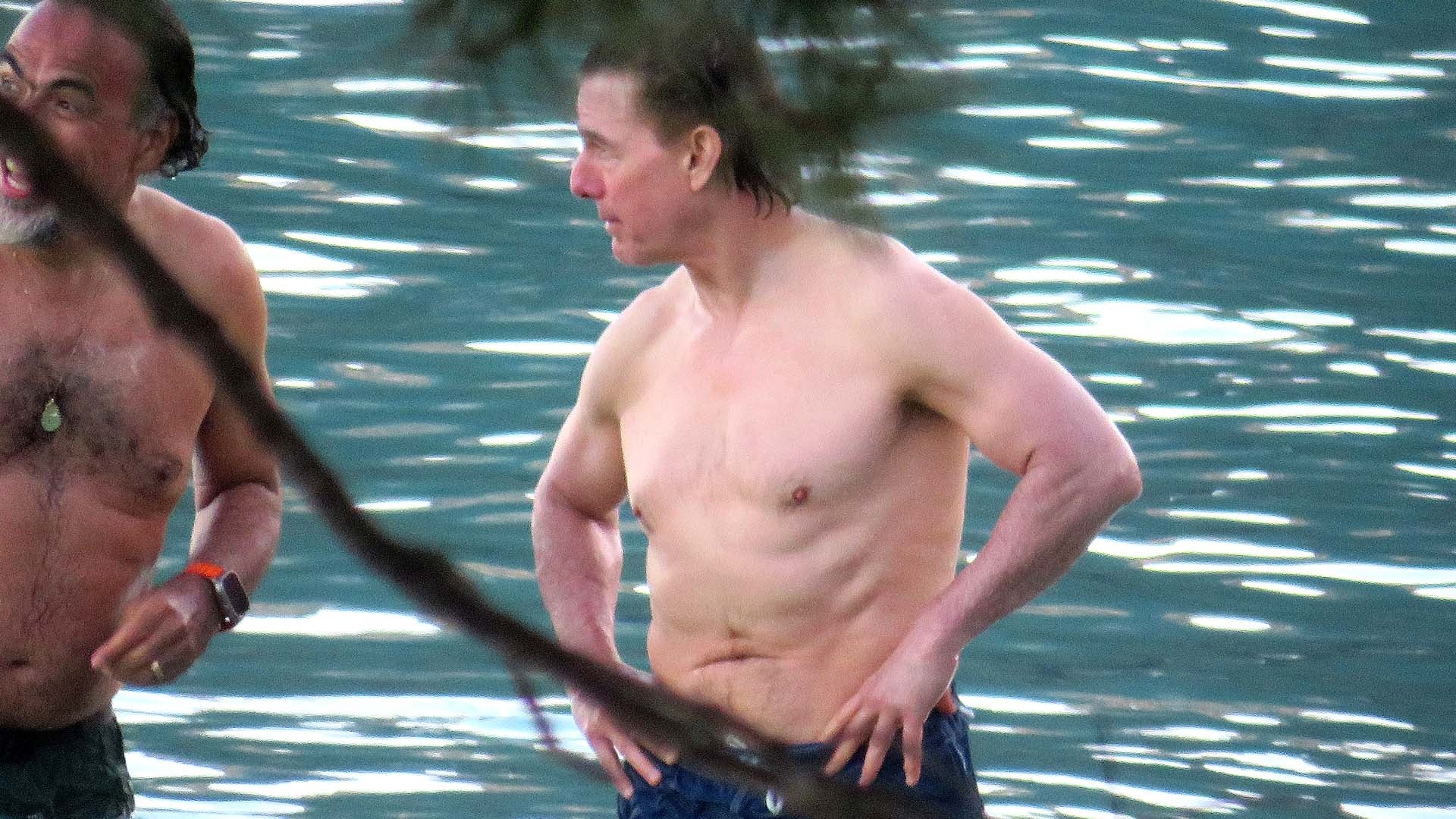 Tom Cruise Goes Shirtless While Sailing in Mallorca