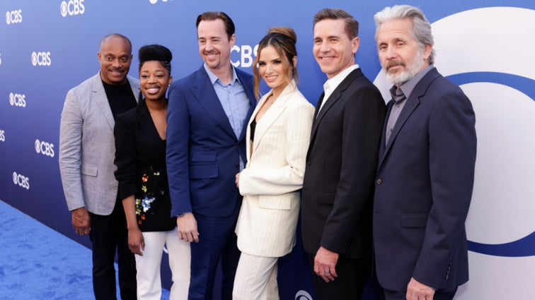 Rocky Carroll, Diona Reasonover, Sean Murray, Katrina Law, Brian Dietzan and Gary Cole from 'NCIS' attend the CBS New Fall Schedule Celebration