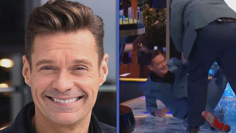 Ryan Seacrest Falls While Celebrating 'Wheel of Fortune' Contestant Win