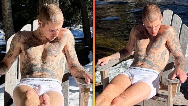 Justin Bieber Strips Down to Underwear During Winter Getaway