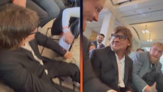 Theo Vonn Falls and Lands in Logan Paul's Lap During Donald Trump's Inauguration