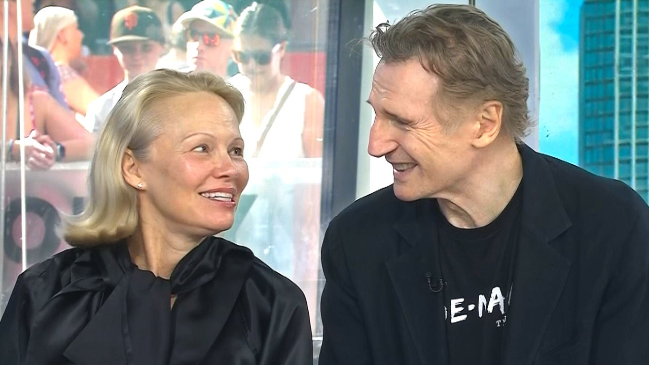 Pamela Anderson and Liam Neeson Address Romance Rumors on 'The Naked Gun'  Press Run