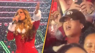 Rihanna Fangirls for Mariah Carey at Christmas Show