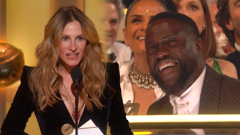 Julia Roberts Calls Out Kevin Hart for Trying to Leave Golden Globes Early!