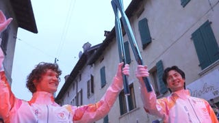 'Heated Rivalry's Connor Storrie and Hudson Williams Are Olympic Torchbearers in Italy
