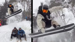 Shaun White Shows Off Snowboard Skills in Central Park During Historic Blizzard