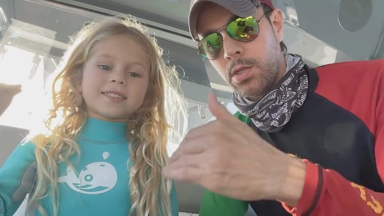 Enrique Iglesias Gets 'Stage Ready' With Help From Daughter Mary