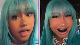 North West Shows Off Facial Piercings and Black Teeth