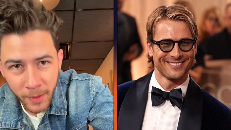 Glen Powell Reacts to Nick Jonas Being Gifted His Used Pants