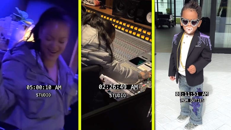 Rihanna Returns to the Studio, Creates Custom Outfit for Son Riot During Chaotic All-Nighter